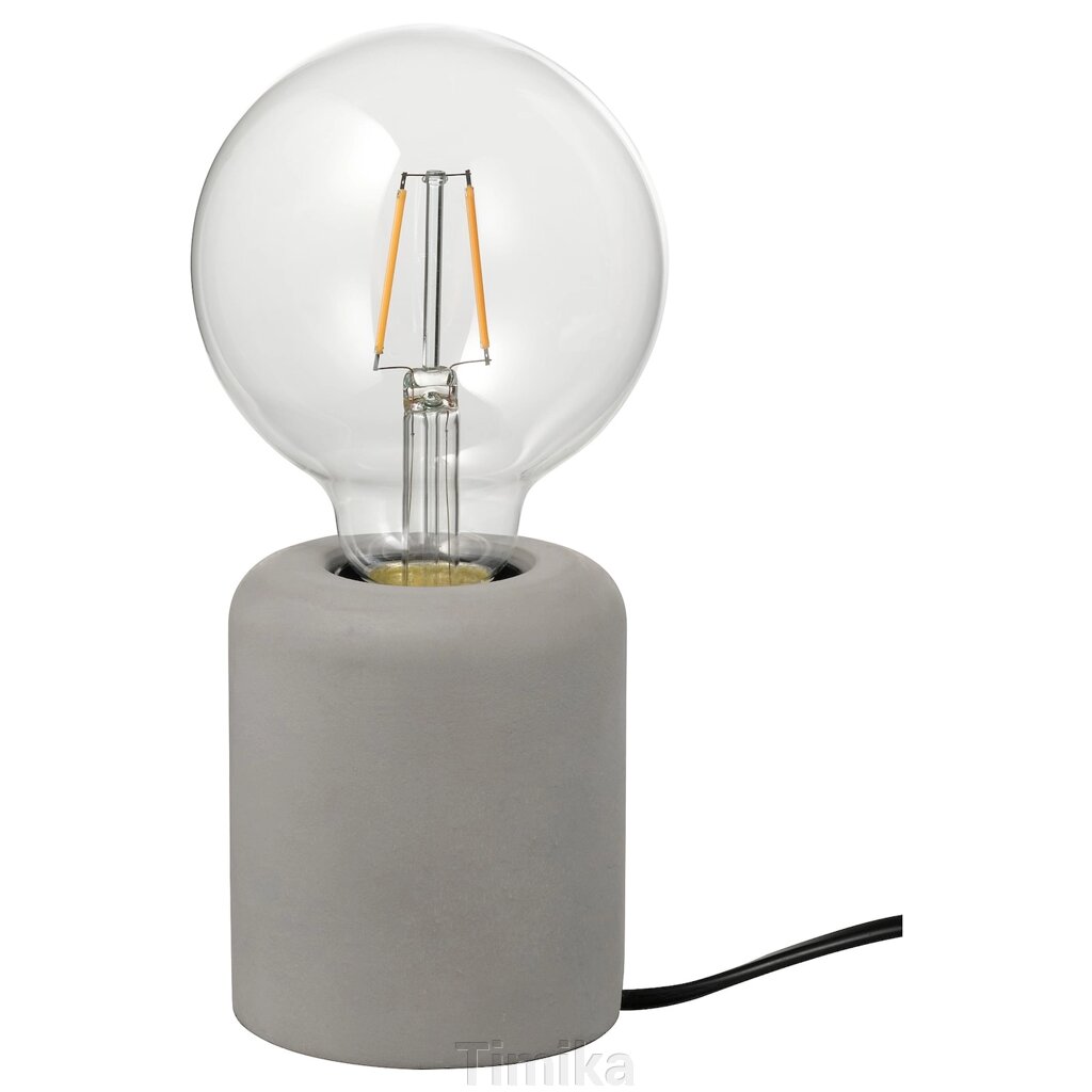 RÅSEGEL / LUNNOM Настільна лампа з лампочкою, прозора куля від компанії Timika - фото 1