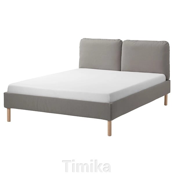 SAGESUND М'який каркас ліжка, Diseröd коричневий/Lönset, 140x200 см від компанії Timika - фото 1