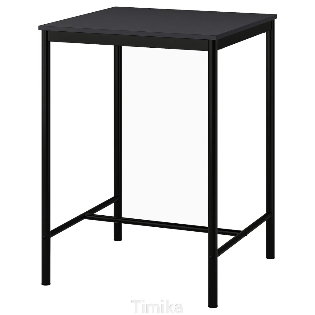 SANDSBERG Барний стіл, чорний, 67х67 см від компанії Timika - фото 1