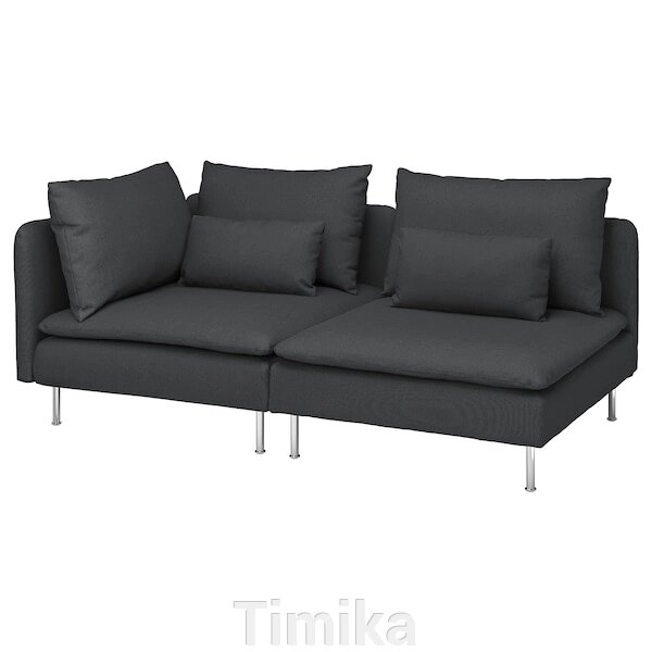 SÖDERHAMN 3-місний диван відкритий/Fridtuna темно-сірий від компанії Timika - фото 1