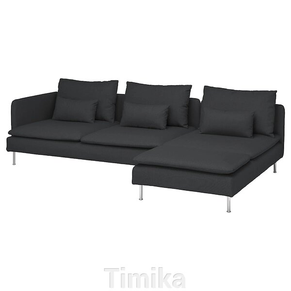 SÖDERHAMN 4-місний диван з шезлонгом і відкритим торцем Fridtuna/темно-сірий від компанії Timika - фото 1