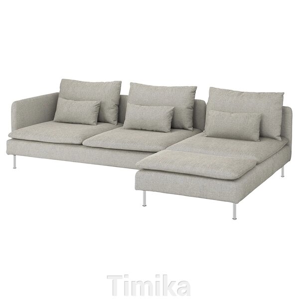 SÖDERHAMN 4-місний диван з шезлонгом і відкритим торцем/Viarp бежевий/коричневий від компанії Timika - фото 1