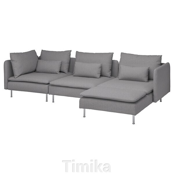 SÖDERHAMN 4-місний диван з шезлонгом, Tonerud сірий від компанії Timika - фото 1