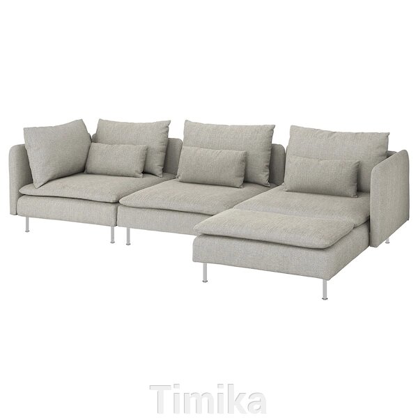 SÖDERHAMN 4-місний диван, з шезлонгом/Viarp бежевий/коричневий від компанії Timika - фото 1