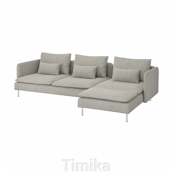 SÖDERHAMN 4-місний диван, з шезлонгом/Viarp бежевий/коричневий від компанії Timika - фото 1