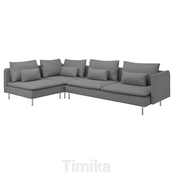 SÖDERHAMN 4-місний кутовий диван, відкритий торець/Tonerud grey від компанії Timika - фото 1