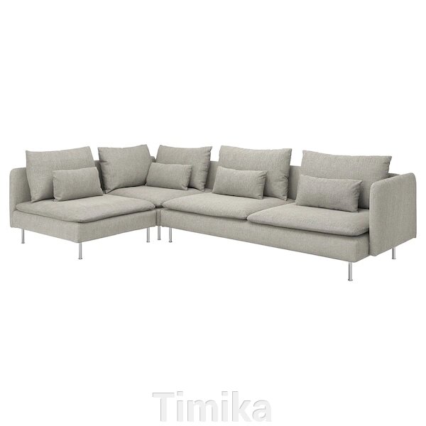 SÖDERHAMN 4-місний кутовий диван відкритий/Viarp бежевий/коричневий від компанії Timika - фото 1