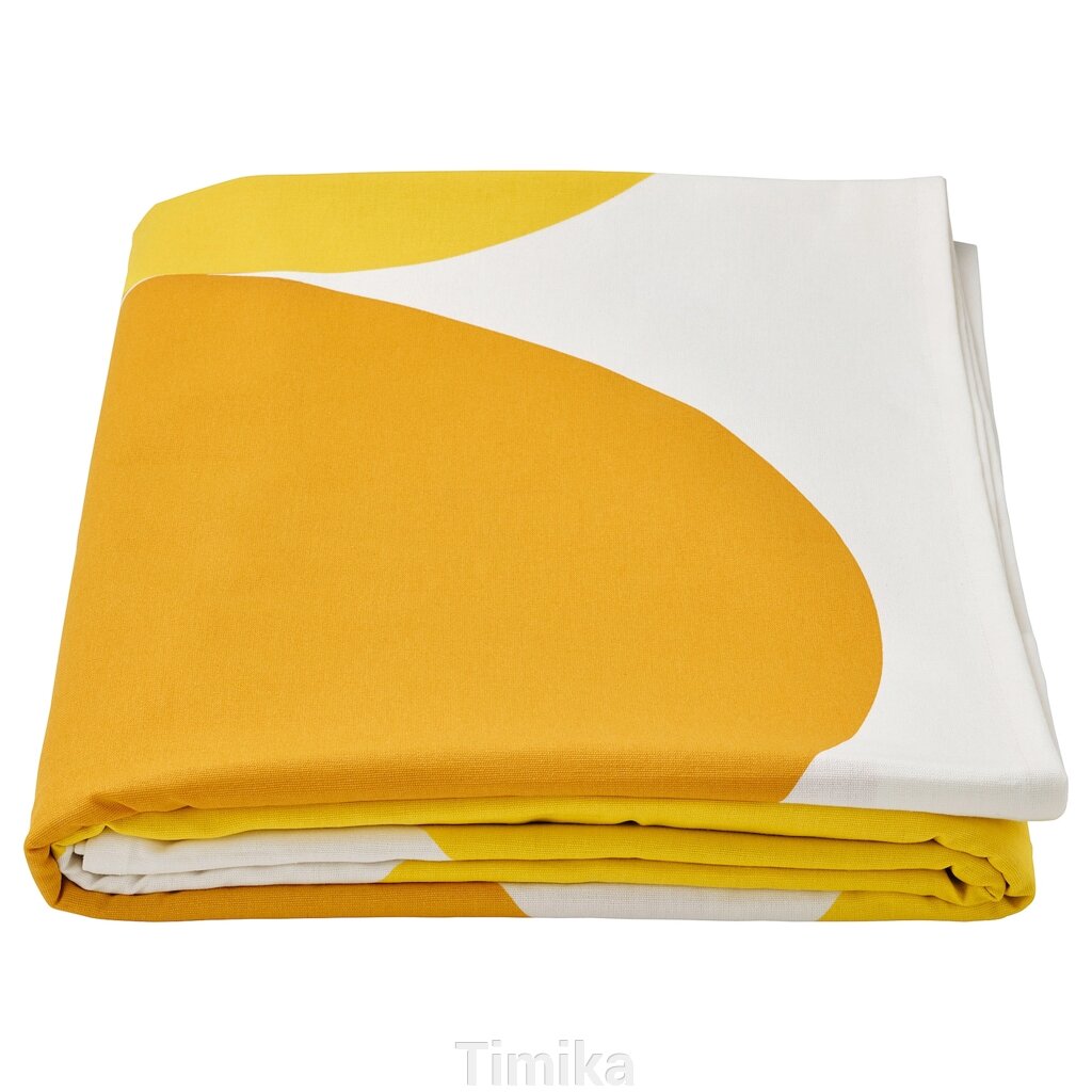 Скатертина BRÖGGAN, крапковий малюнок, білий/жовтий, 145x320 см від компанії Timika - фото 1