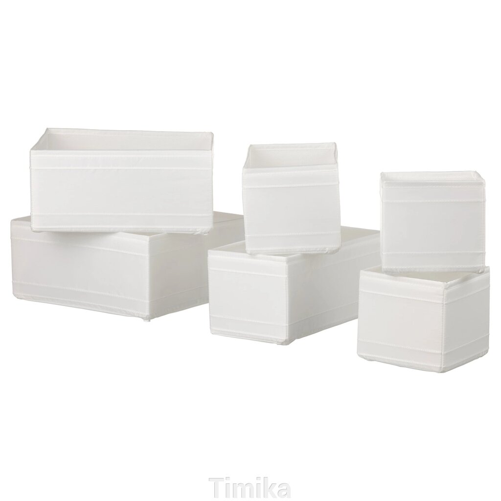 SKUBB Набір контейнерів, 6 шт., білі від компанії Timika - фото 1