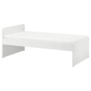 SLÄKT Каркас ліжка з рейковим дном, білий, 90x200 см