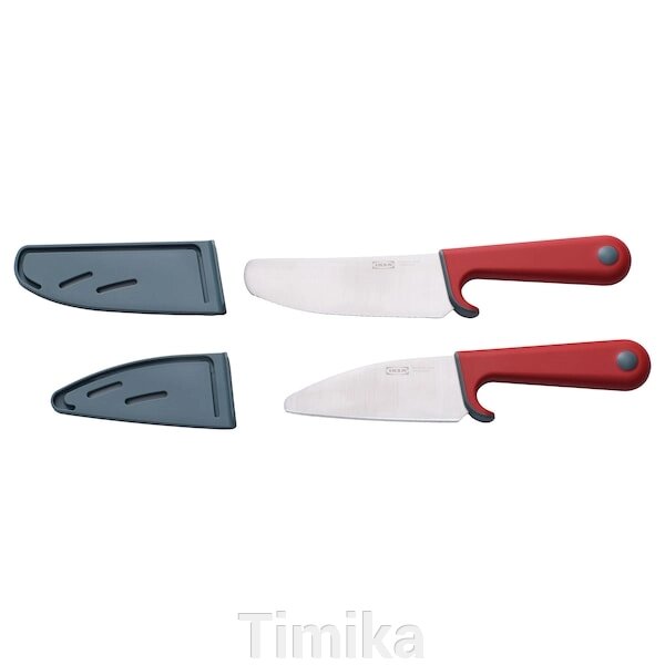 SMÅBIT Набір ножів, 2 шт., світло-бірюзовий/яскраво-червоний від компанії Timika - фото 1