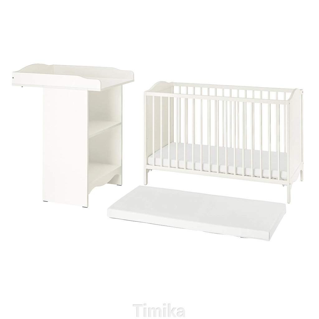 SMÅGÖRA Комплект дитячих меблів 3 предмета, білий від компанії Timika - фото 1
