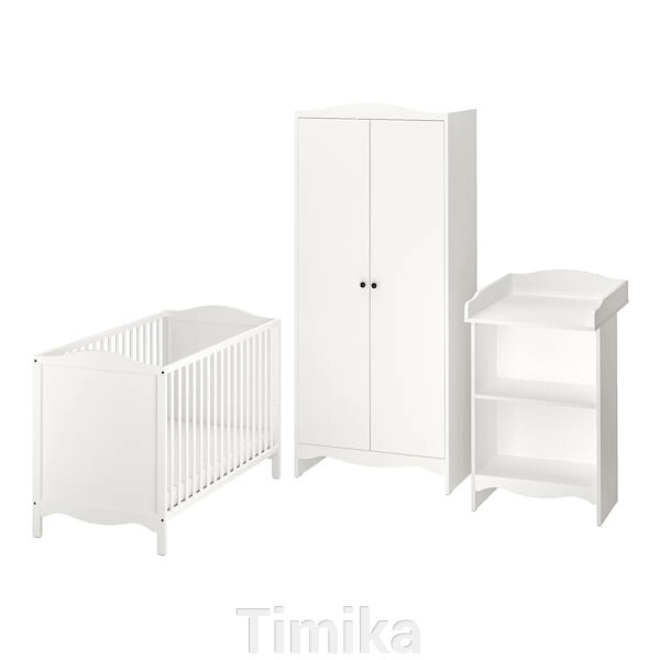SMÅGÖRA Набір дитячих меблів 3 предмета, білий, 60х120 см від компанії Timika - фото 1