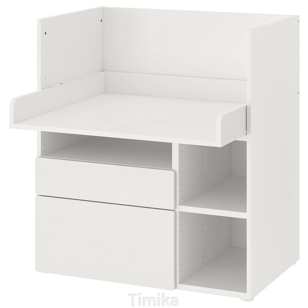 SMÅSTAD Письмовий стіл, білий/з 2 ящиками, 90x79x100 см від компанії Timika - фото 1