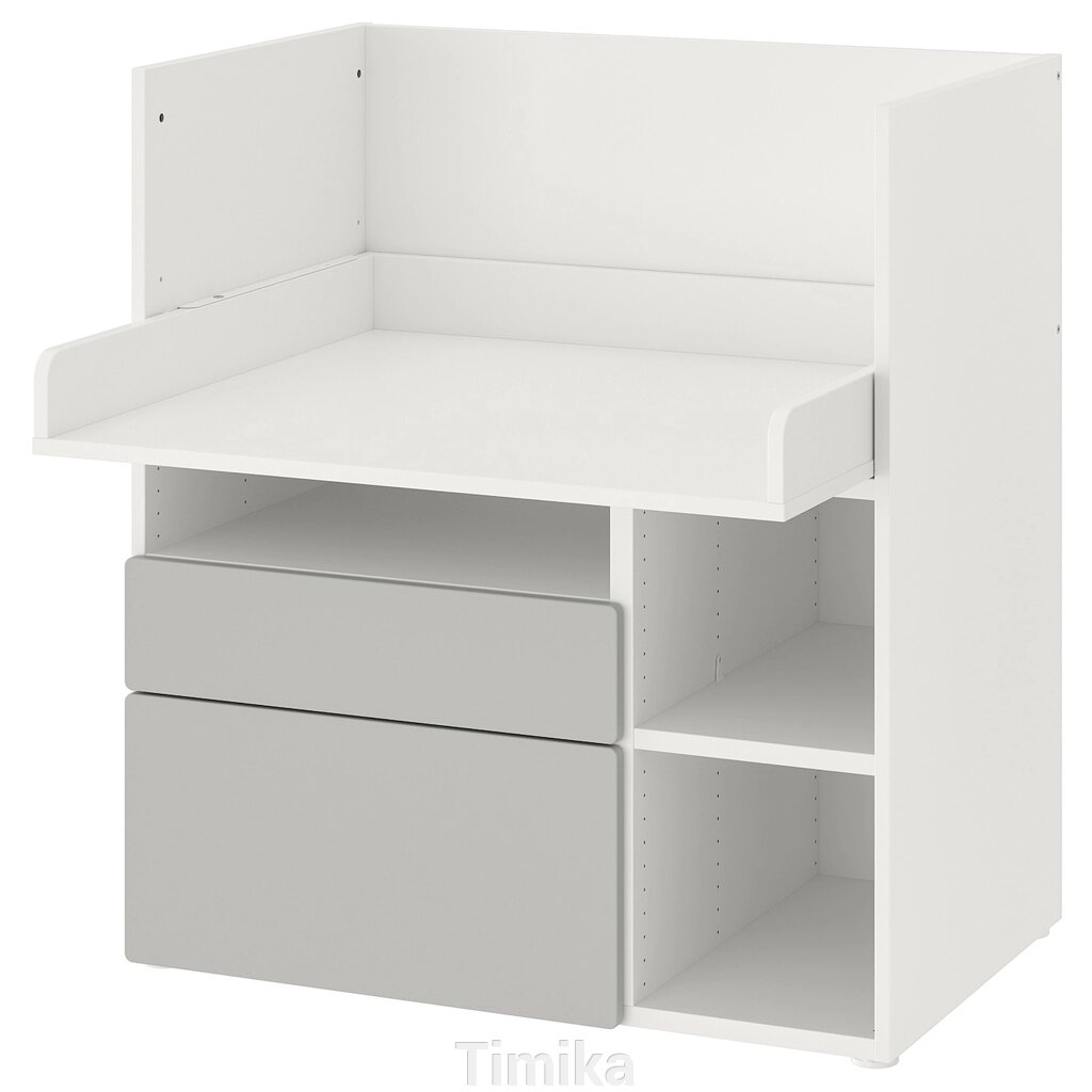 SMÅSTAD Письмовий стіл, біло-сірий/з 2 ящиками, 90x79x100 см від компанії Timika - фото 1