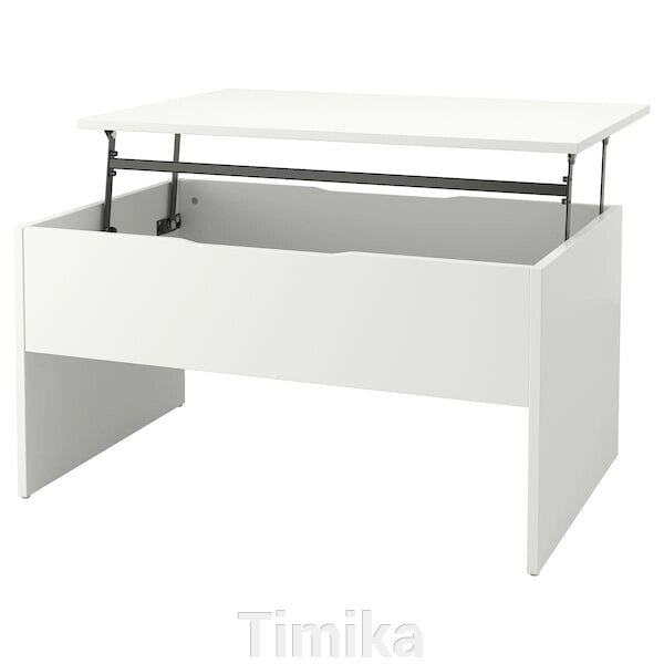 ÖSTAVALL Регульований журнальний столик, білий, 90 см від компанії Timika - фото 1