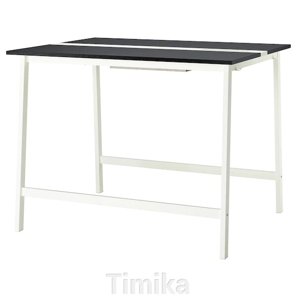 Стіл для переговорів MITTZON, чорно/білий ясеневий шпон, 140x108x105 см від компанії Timika - фото 1