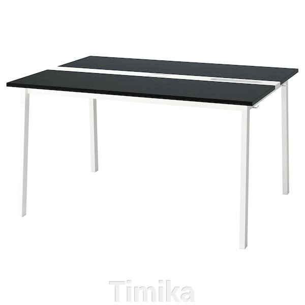 Стіл для переговорів MITTZON, чорно/білий ясеневий шпон, 140x108x75 см від компанії Timika - фото 1