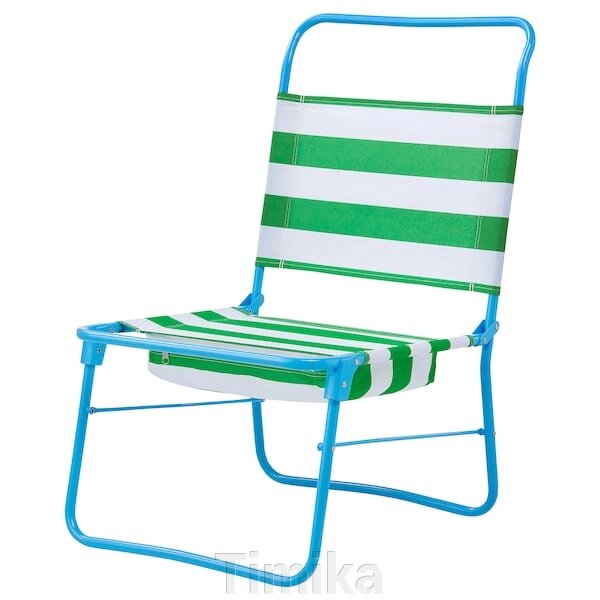 STRANDÖN Пляжне крісло, біло-зелений/синій від компанії Timika - фото 1