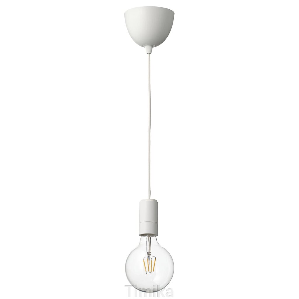 SUNNEBY / LUNNOM Підвісна лампа з колбою, біле/прозоре скло від компанії Timika - фото 1