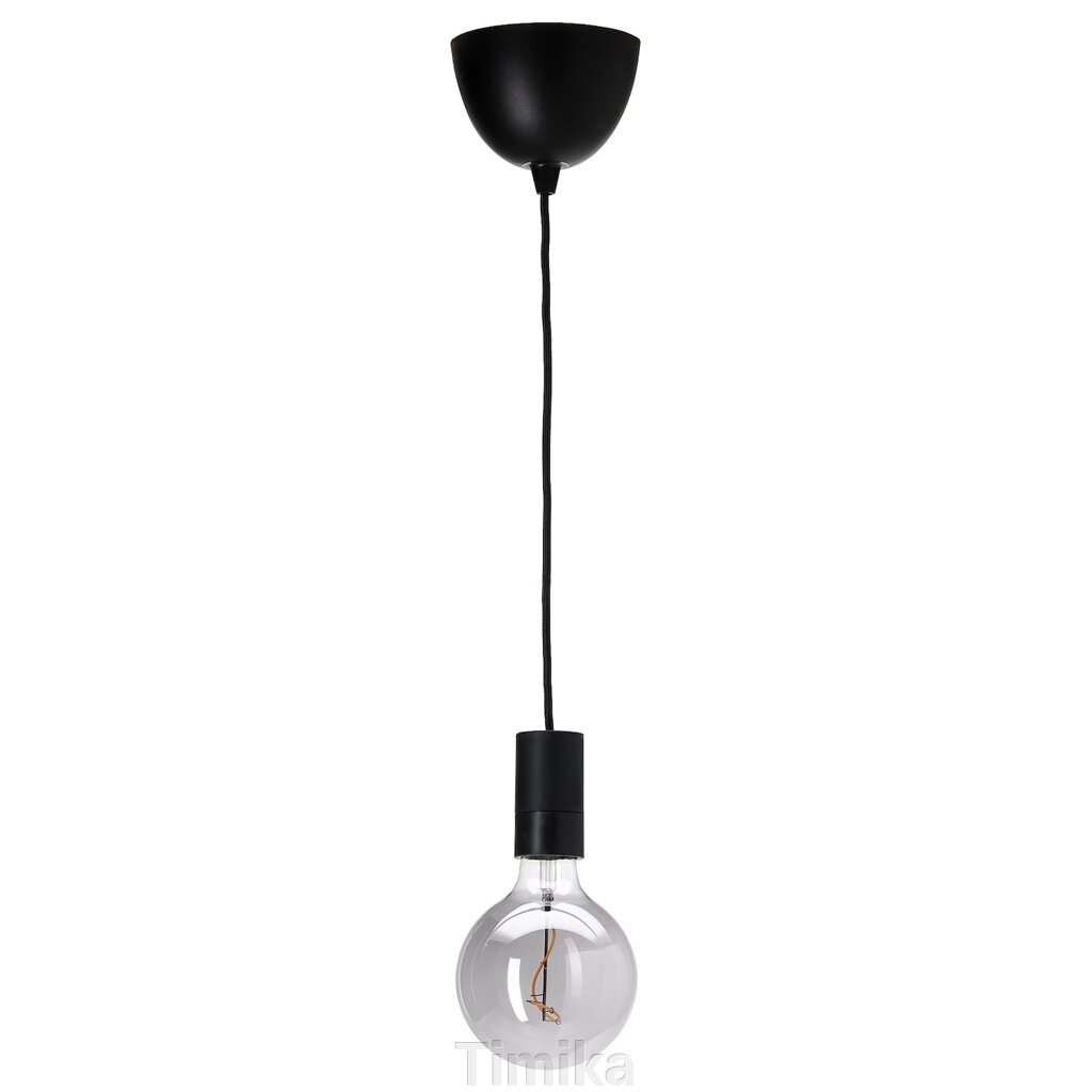 SUNNEBY / MOLNART Підвісний світильник, чорний/сфера, сіре прозоре скло, 125 мм від компанії Timika - фото 1