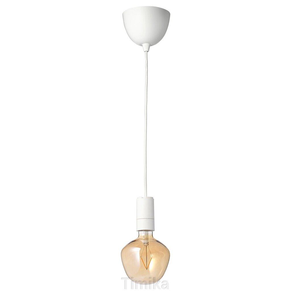 SUNNEBY / MOLNART Підвісний світильник з колбою, білий/дзвоник, коричневе прозоре скло від компанії Timika - фото 1