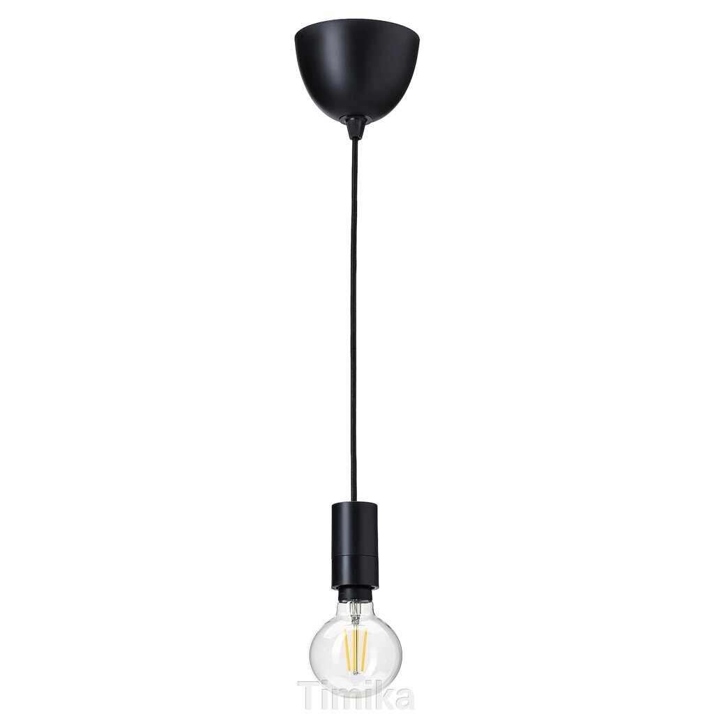 SUNNEBY / TRÅDFRI Підвісний світильник з колбою, чорний/розумний теплий білий від компанії Timika - фото 1