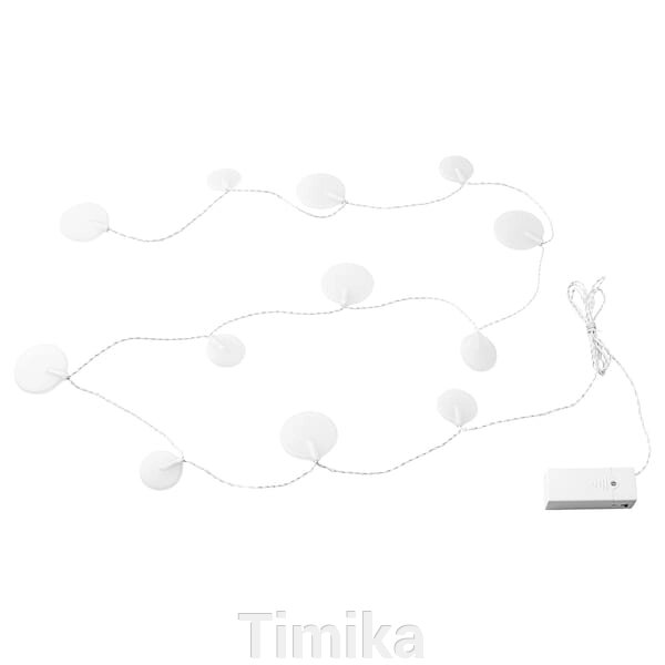 Світлодіодна гірлянда AKTERPORT, 12 лампочок, на батарейках/білі камінці від компанії Timika - фото 1