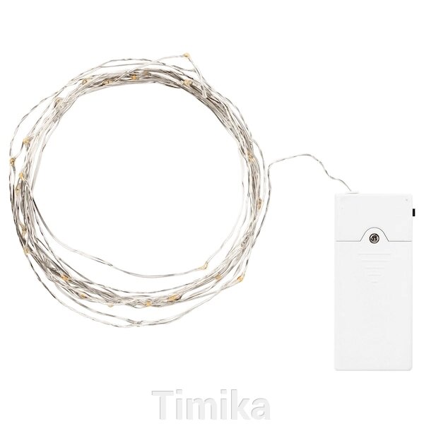 Світлодіодна гірлянда VISSVASS, 40 лампочок, кімнатна/на батарейках срібляста від компанії Timika - фото 1