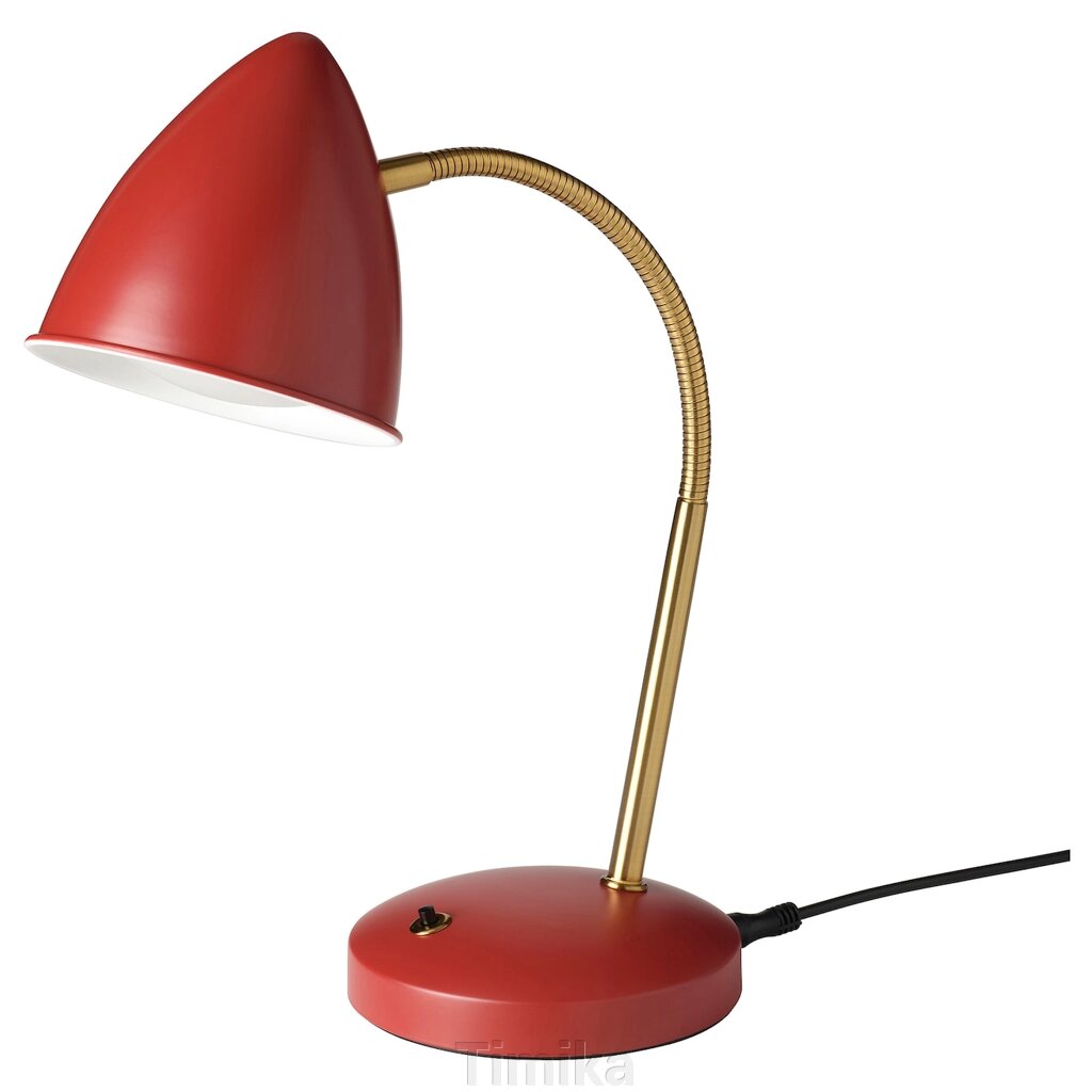 Світлодіодна настільна лампа ISNÅLEN, колір червоний/латунь від компанії Timika - фото 1