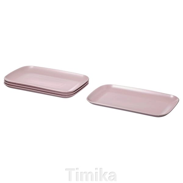 Тарілка FÄRGKLAR, світло-рожева матова, 30x18 см від компанії Timika - фото 1