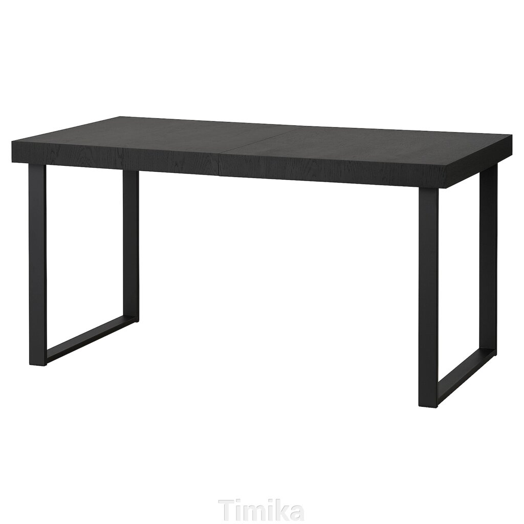 TARSELE Розсувний стіл, чорний шпон/чорний, 150/200x80 см від компанії Timika - фото 1