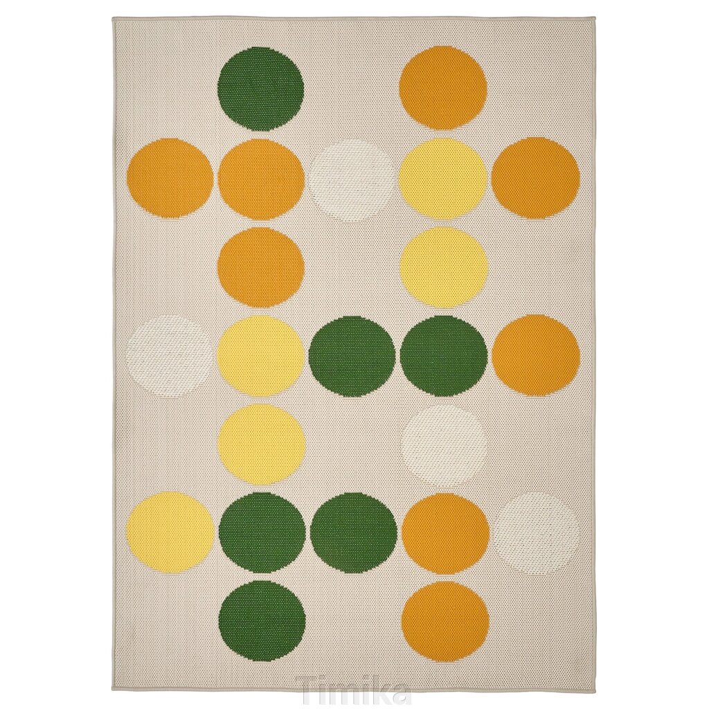 Текстильний килим BRÖGGAN, внутрішній/зовнішній, різнокольоровий крапковий малюнок, 133x195 см від компанії Timika - фото 1