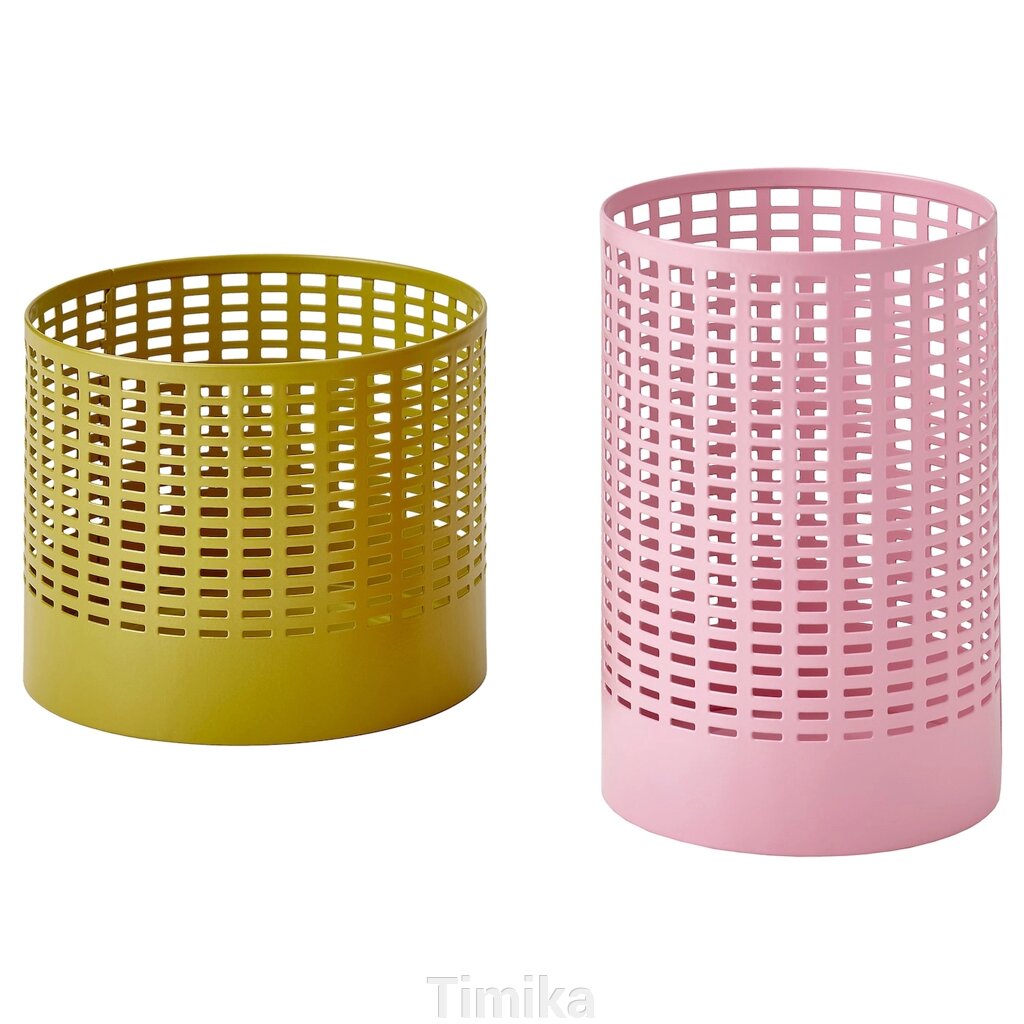 TESAMMANS Підставка для чайних свічок, набір з 2 шт., жовтий/рожевий від компанії Timika - фото 1