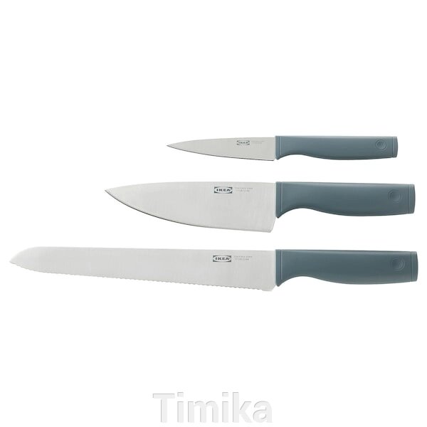 TIGERBARB Набір ножів 3 шт. сіро-бірюзовий від компанії Timika - фото 1
