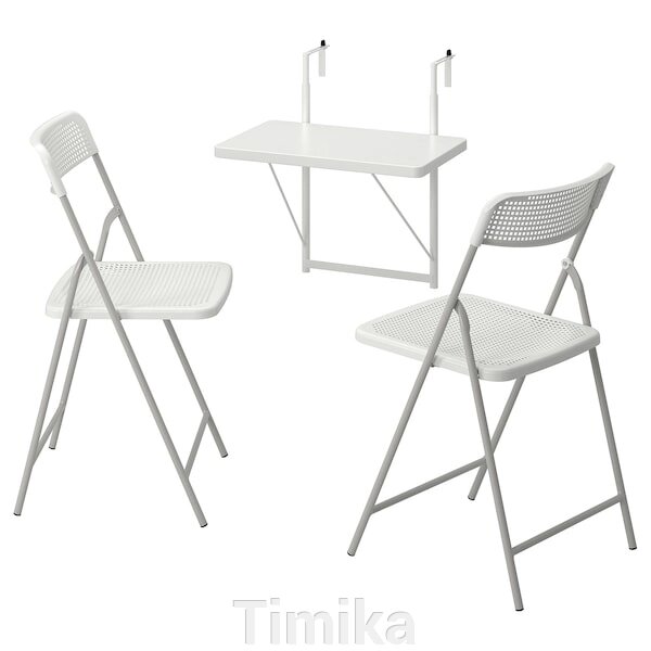 TORPARÖ Садовий стіл і 2 крісла, білий/білий/сірий, 50 см від компанії Timika - фото 1