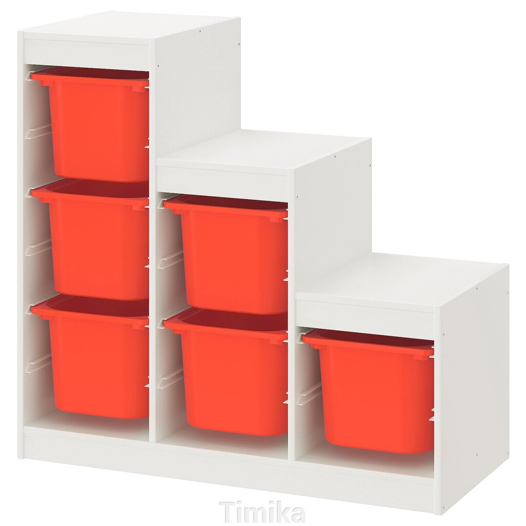 ТРОФАСТ Книжкова шафа, білий/помаранчевий, 99x44x94 см від компанії Timika - фото 1