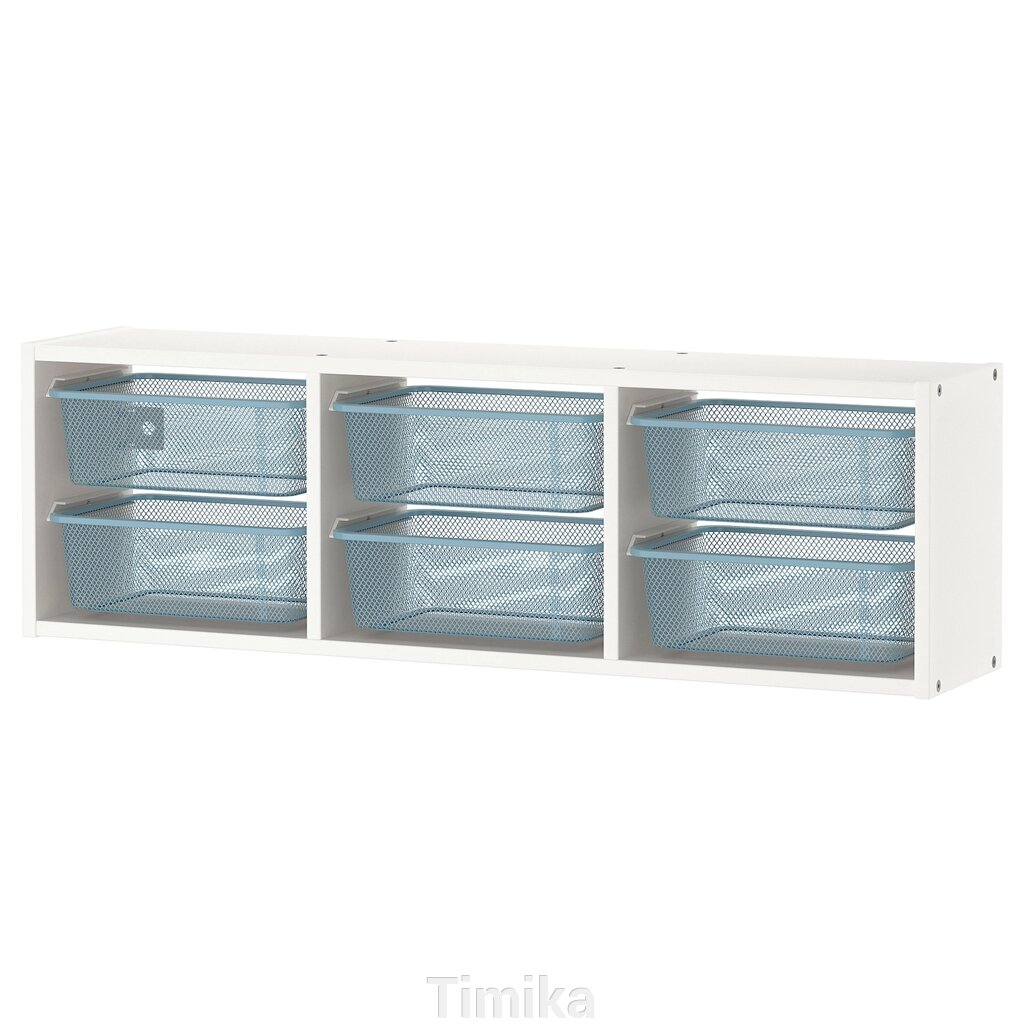 ТРОФАСТ Навісна шафа, білий/синьо-сірий, 99x21x30 см від компанії Timika - фото 1