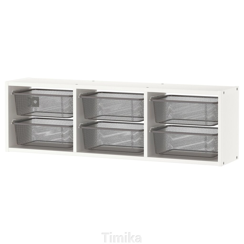 ТРОФАСТ Навісна шафа, білий/темно-сірий, 99x21x30 см від компанії Timika - фото 1
