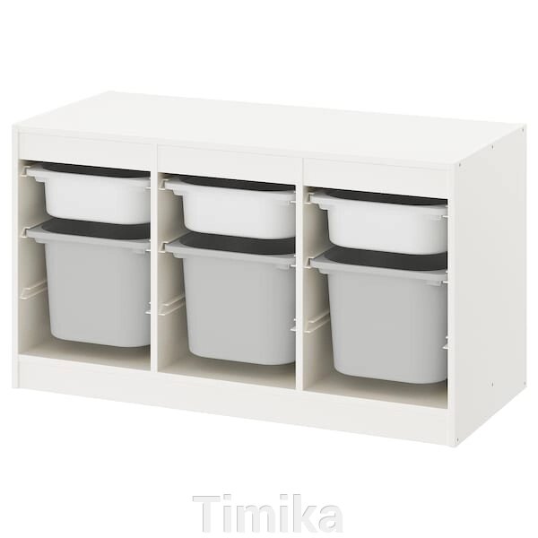 TROFAST Стелаж з контейнерами, білий/сірий, 99x44x56 см від компанії Timika - фото 1