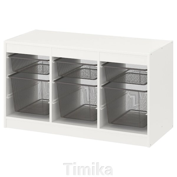 ТРОФАСТ Стелаж з контейнерами, білий/темно-сірий, 99х44х56 см від компанії Timika - фото 1