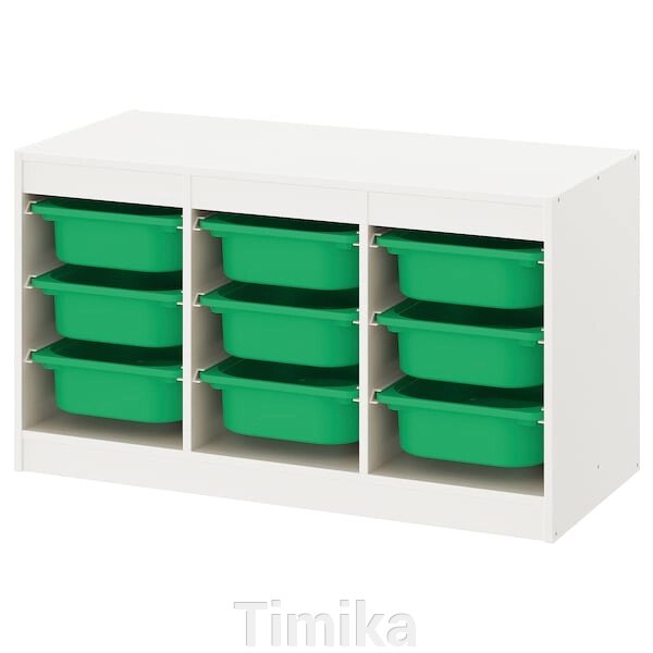 TROFAST Стелаж з контейнерами, білий/зелений, 99x44x56 см від компанії Timika - фото 1