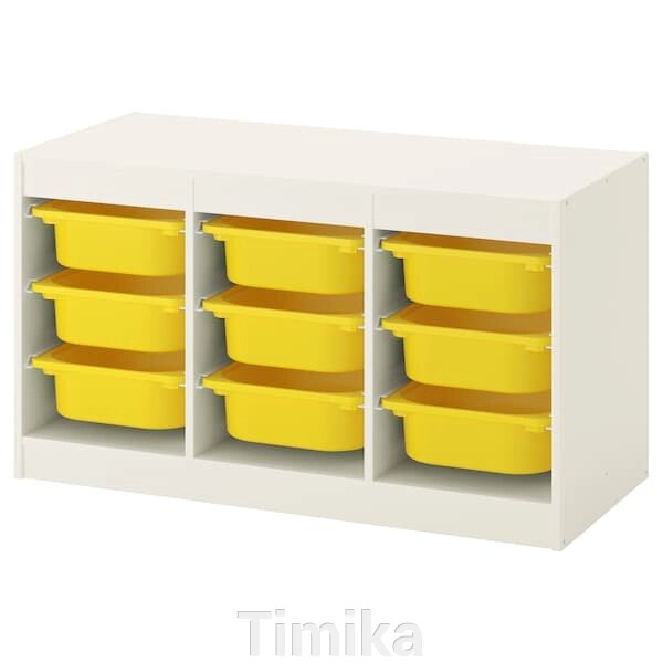 TROFAST Стелаж з контейнерами, білий/жовтий, 99x44x56 см від компанії Timika - фото 1