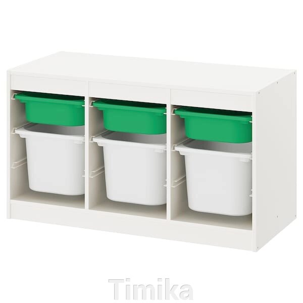 TROFAST Стелаж з контейнерами, біло-зелений/білий, 99x44x56 см від компанії Timika - фото 1
