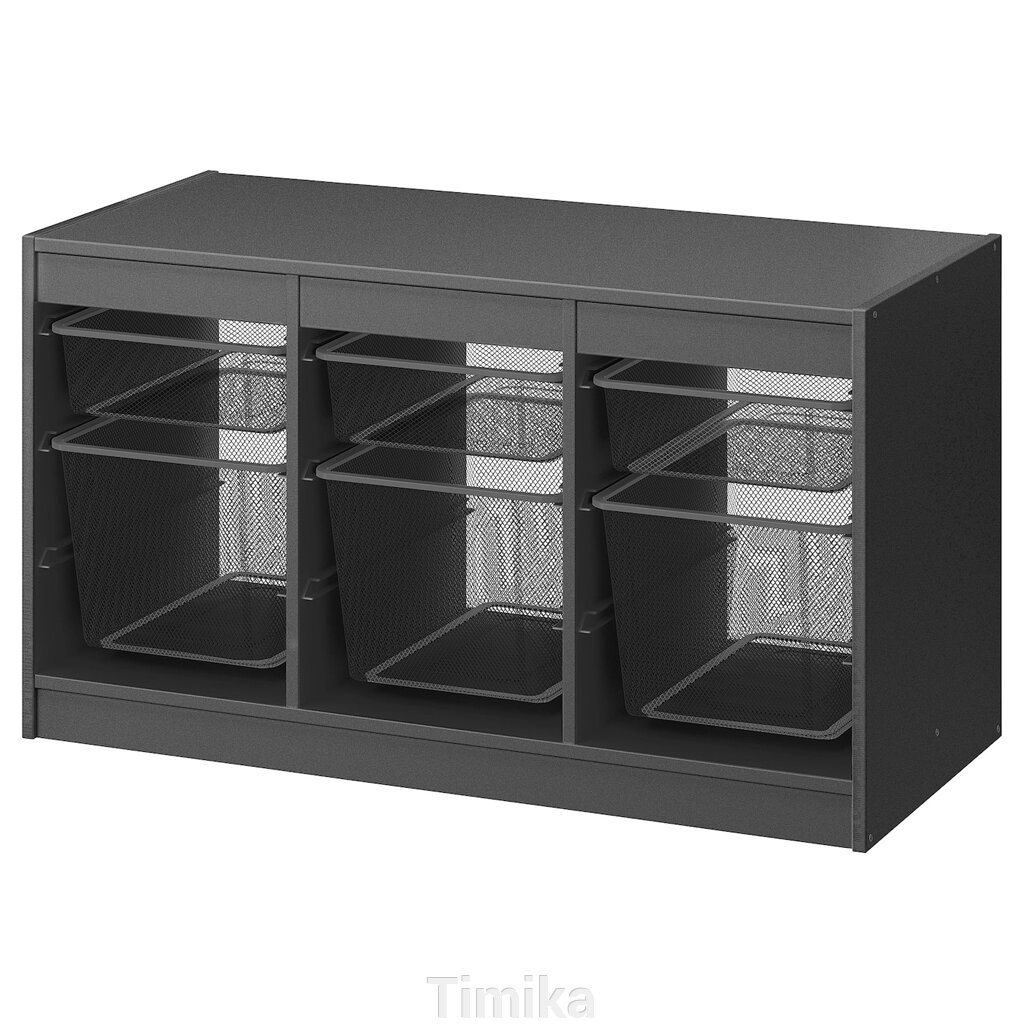 ТРОФАСТ Стелаж з контейнерами, сірий/темно-сірий, 99х44х56 см від компанії Timika - фото 1