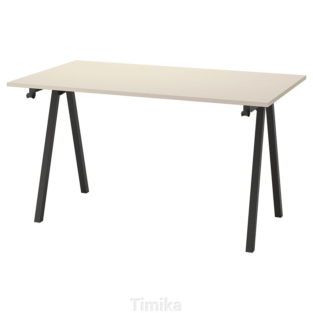 ТРОТТЕН Письмовий стіл, беж/антрацит, 140х80 см від компанії Timika - фото 1