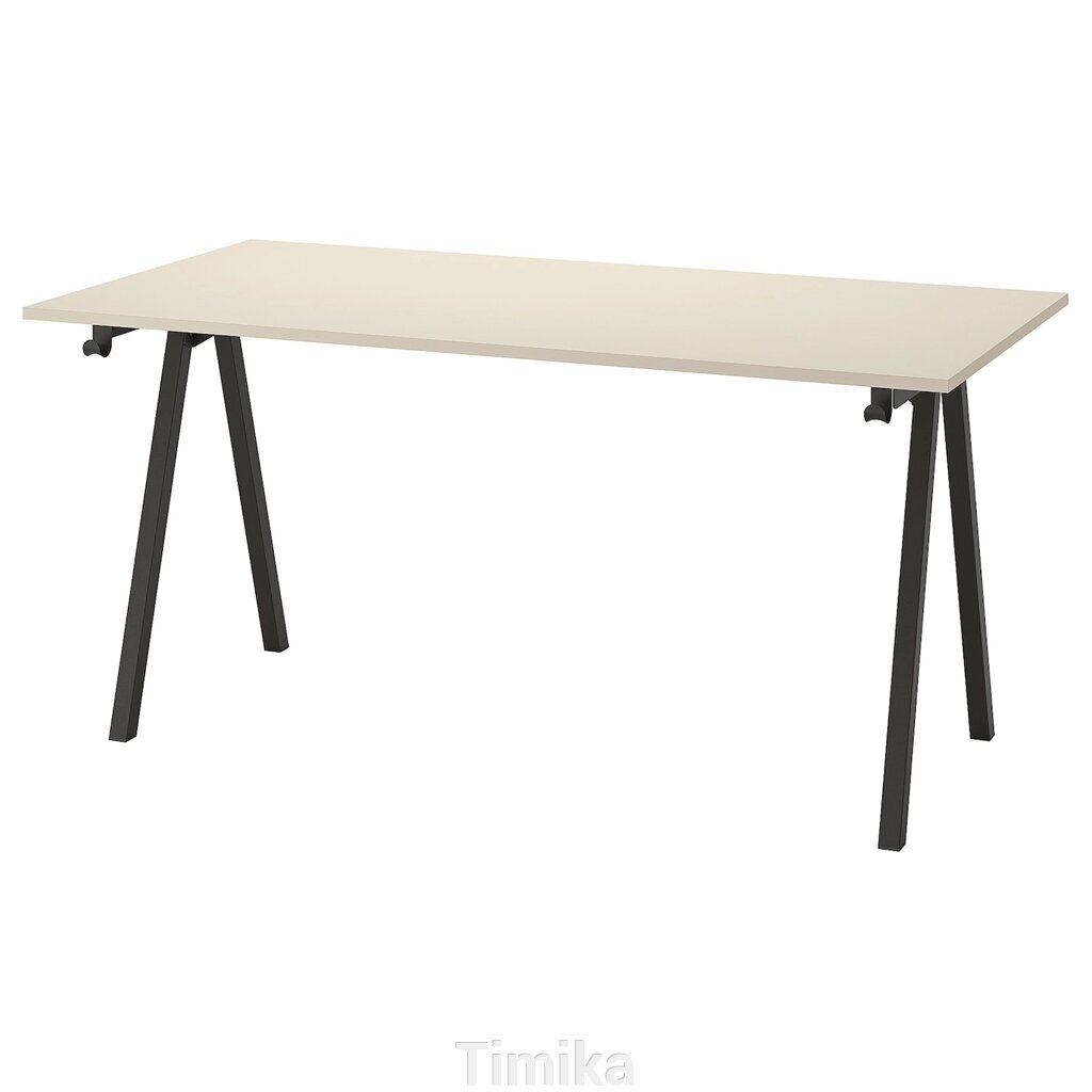 ТРОТТЕН Письмовий стіл, беж/антрацит, 160х80 см від компанії Timika - фото 1