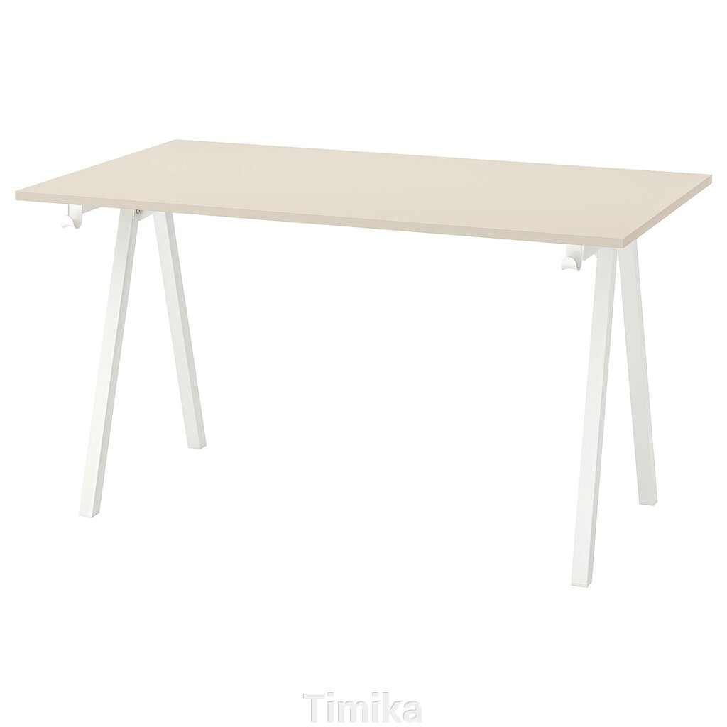 ТРОТТЕН Письмовий стіл, бежевий/білий, 140х80 см від компанії Timika - фото 1