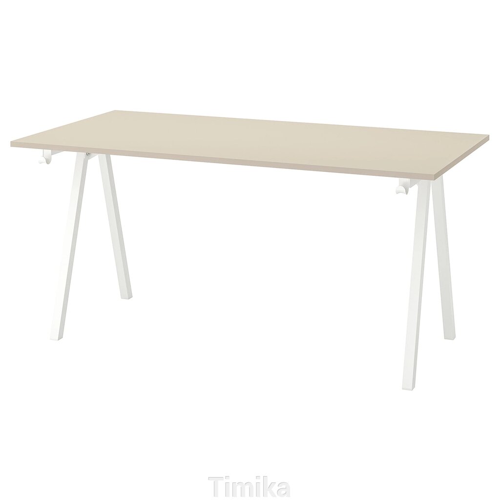 ТРОТТЕН Письмовий стіл, бежевий/білий, 160х80 см від компанії Timika - фото 1