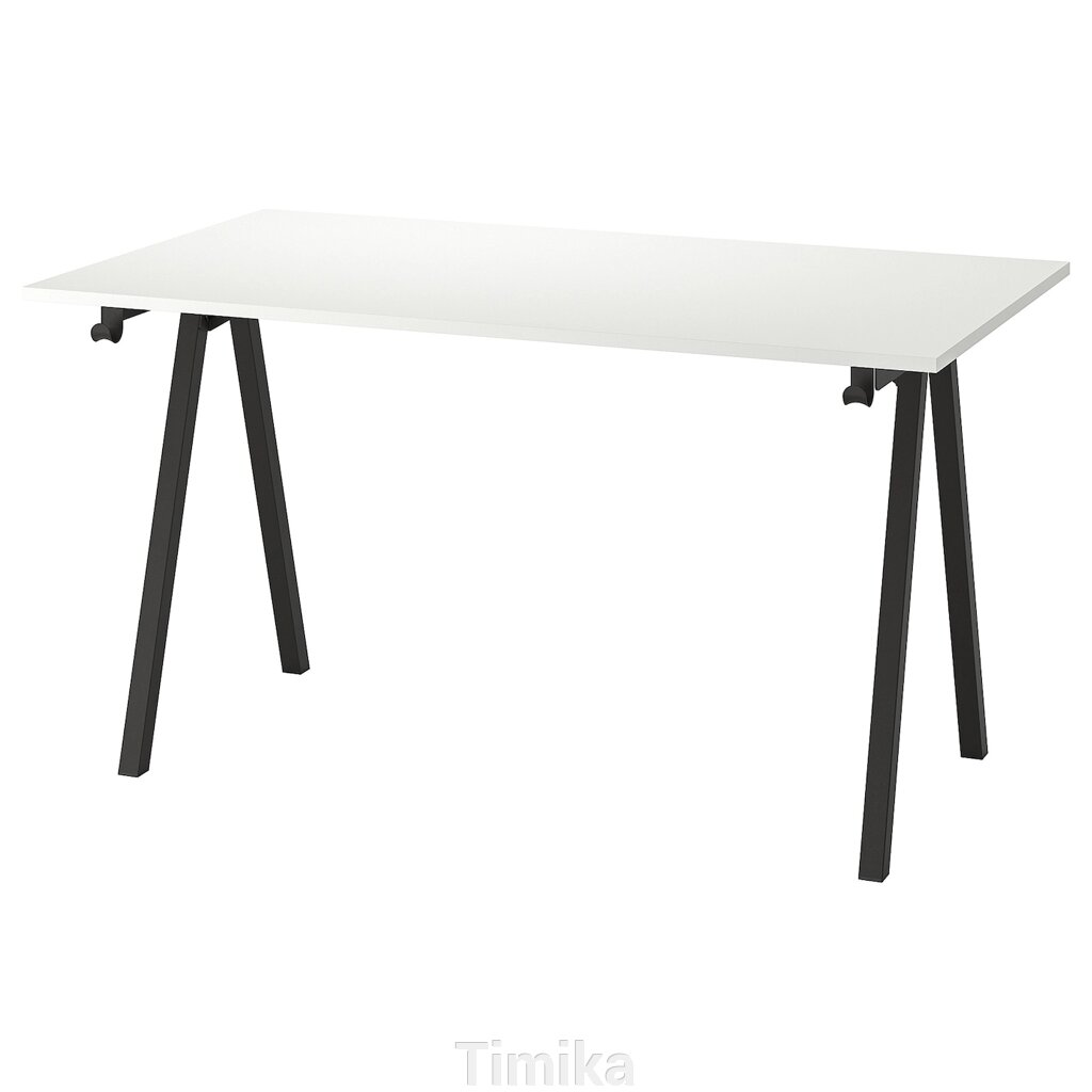 ТРОТТЕН Письмовий стіл, білий/антрацит, 140х80 см від компанії Timika - фото 1